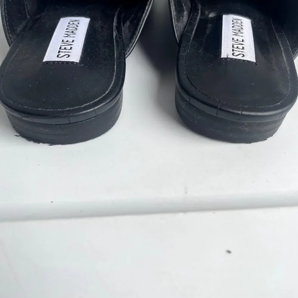Steve Madden Kandi Black Slip Ons Sz 7.5
